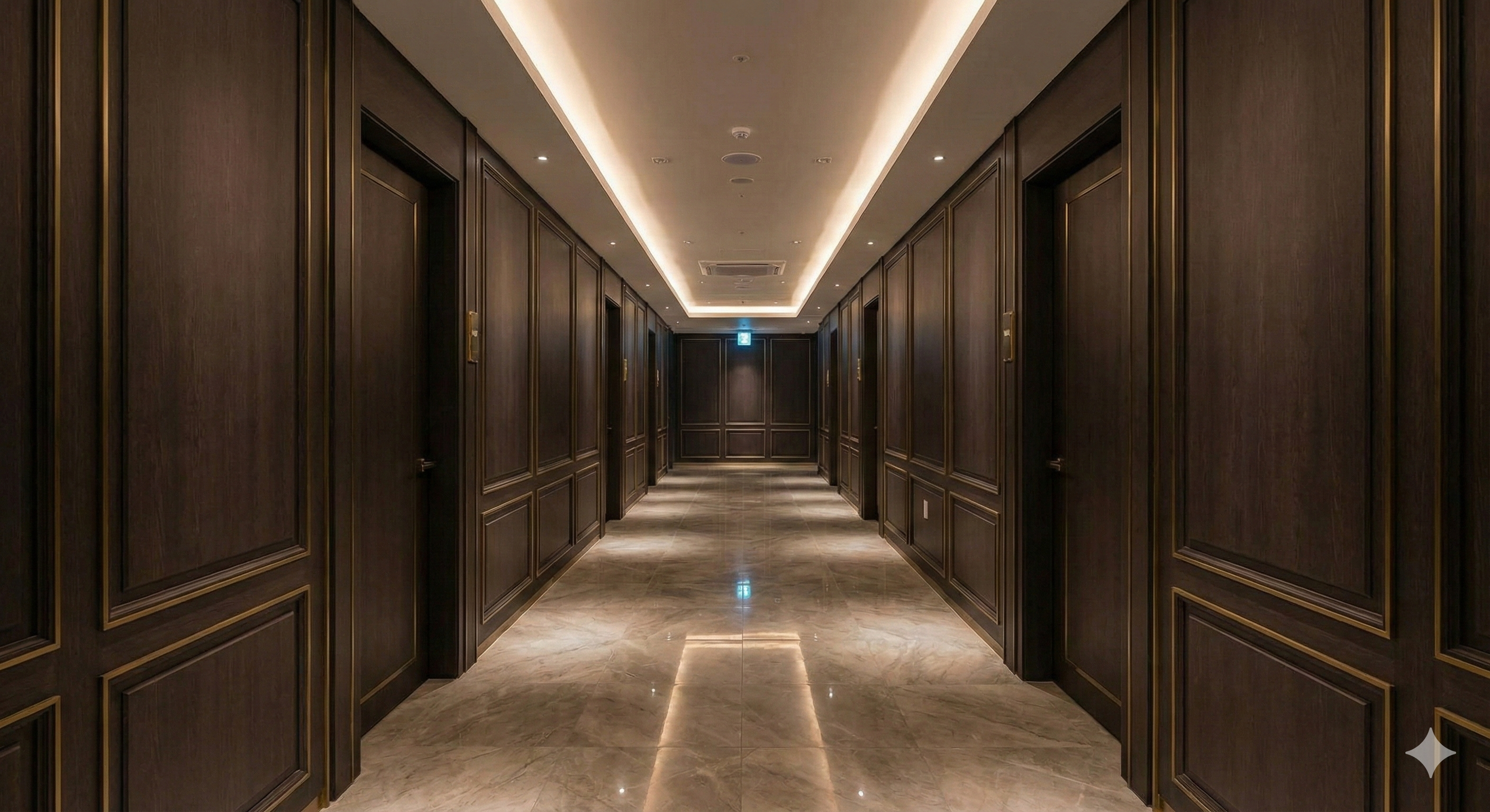 강남 최대 규모 호스트바 블랙홀의 고급스러운 복도 시설 전경